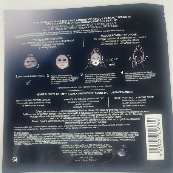 Lancôme Advanced  Génifique Hydrogel Melting Mask - Picture 2 of 2